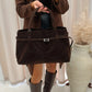 CHOCOLATE SUEDE TOTE BAG