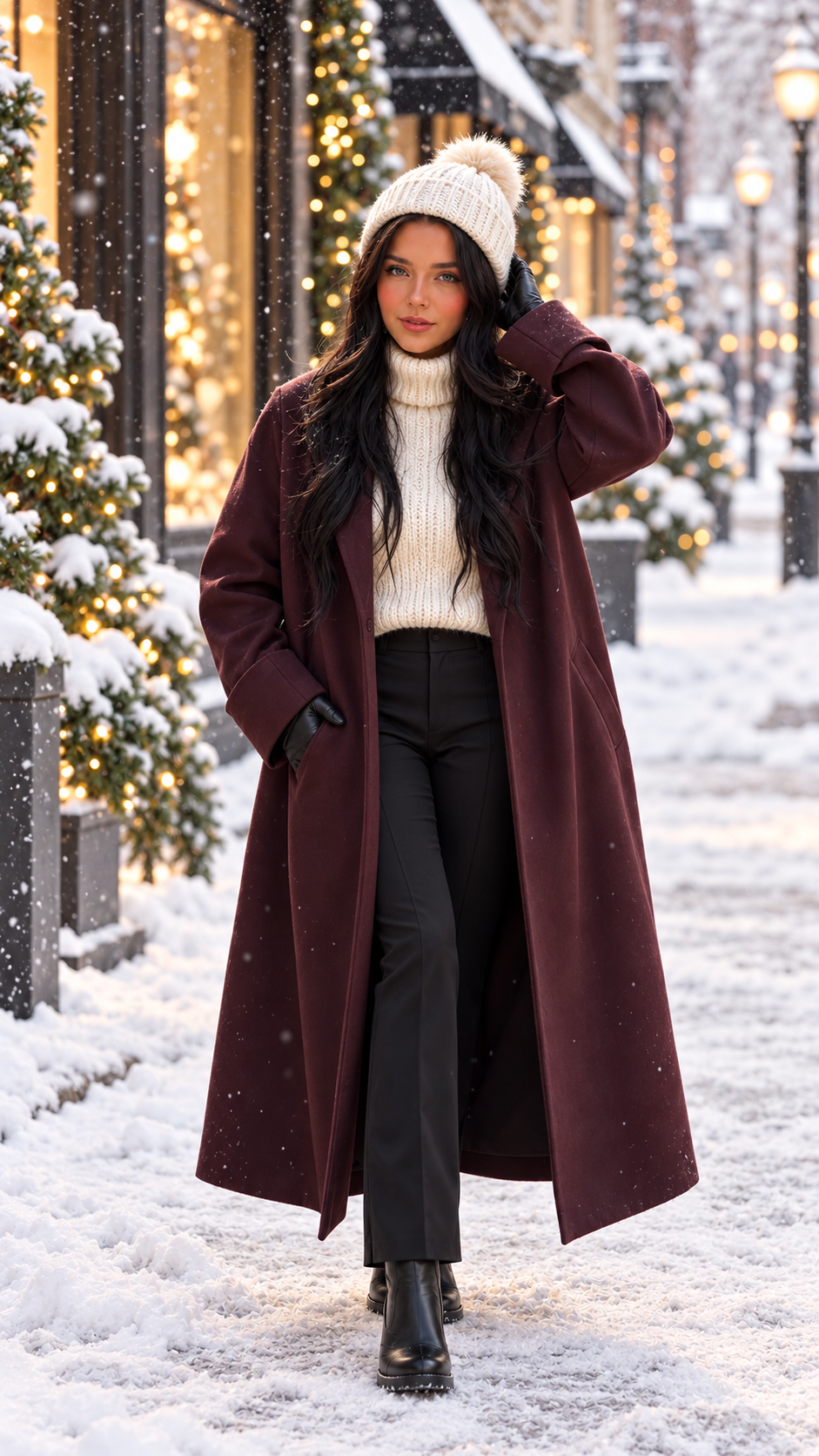 CADDY LONG COAT | ONLY (Chocolate Plum)