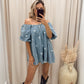 BLOSSOM DENIM ROMPER