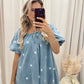 BLOSSOM DENIM ROMPER