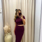 NEW MARRIOT TWO PIECE MAXI SKIRT SET (MAROON)