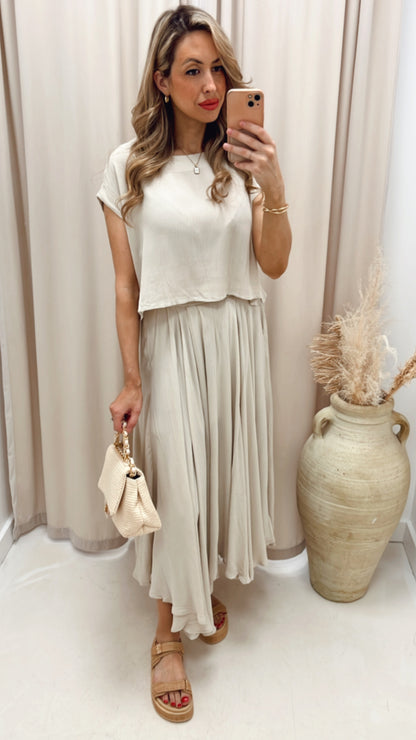 ZOEY TEE CROP AND SKIRT SET (HOT RESTOCK)
