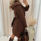 HALLIE HOODED DRESS COAT (BROWN)