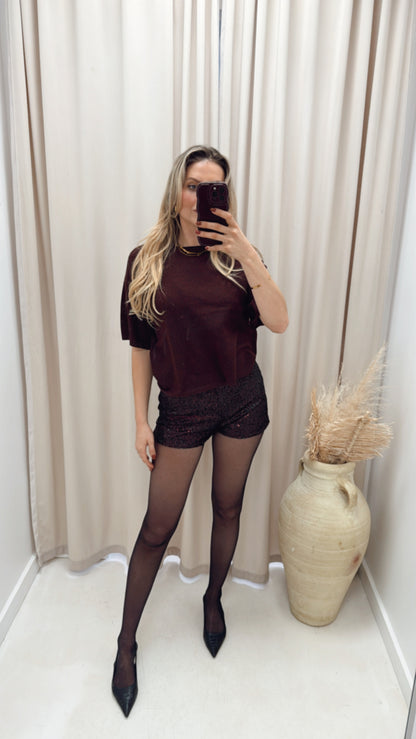 LOYAL KNIT T-SHIRT | ONLY (BURGUNDY)