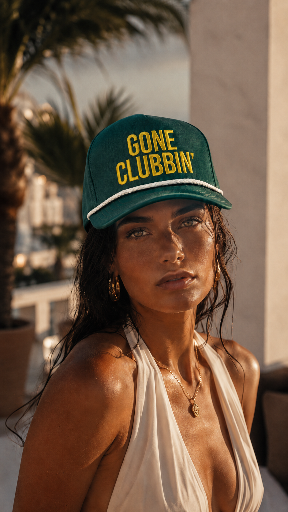 CC GONE CLUBBIN TRUCKER HAT (DARK GREEN - DGNWHT)