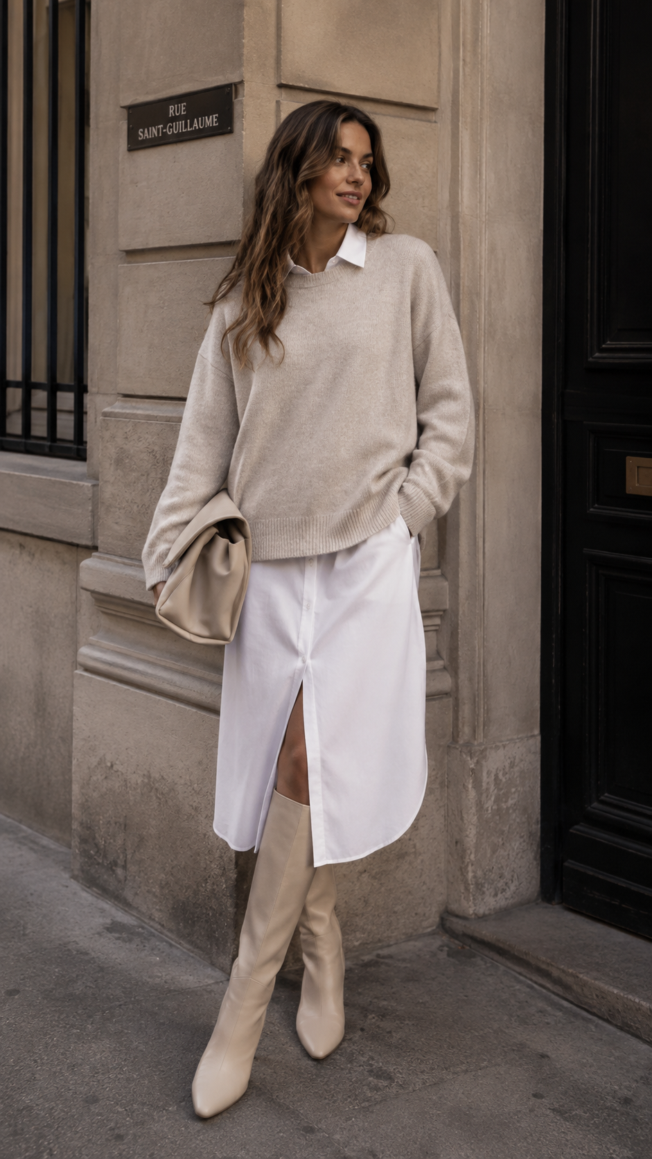 OLIVIA CREW NECK SWEATER | ONLY (BEIGE)