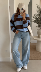 ESME STRIPED SWEATER (BLUE MULTI)