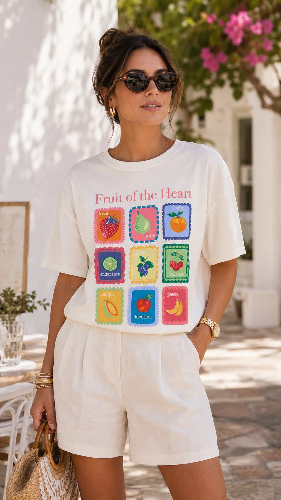 FRUIT OF THE HEART GRAPHIC KNIT T-SHIRT (IVORY MULTI)
