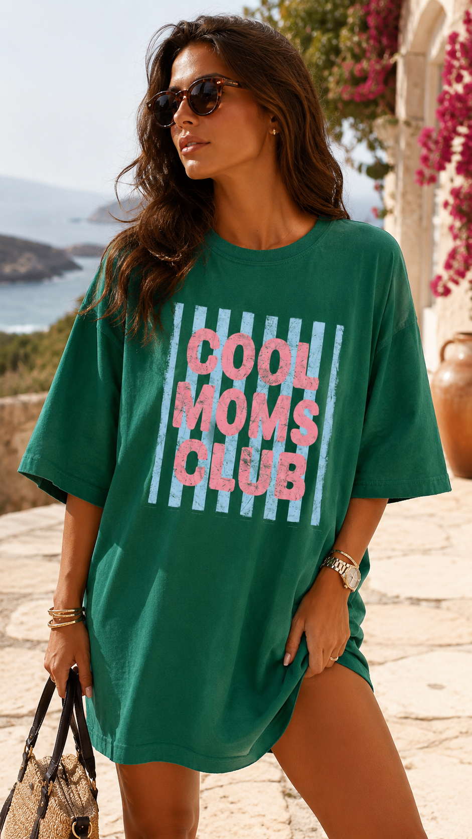 COOL MOMS CLUB GRAPHIC T-SHIRT (GREEN) | RESTOCK