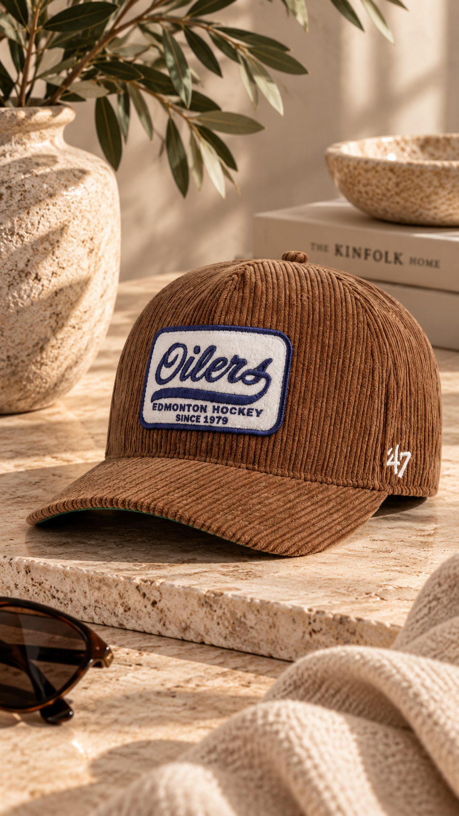 OILERS CORD PATCH BASEBALL HAT (CAMEL) | 47
