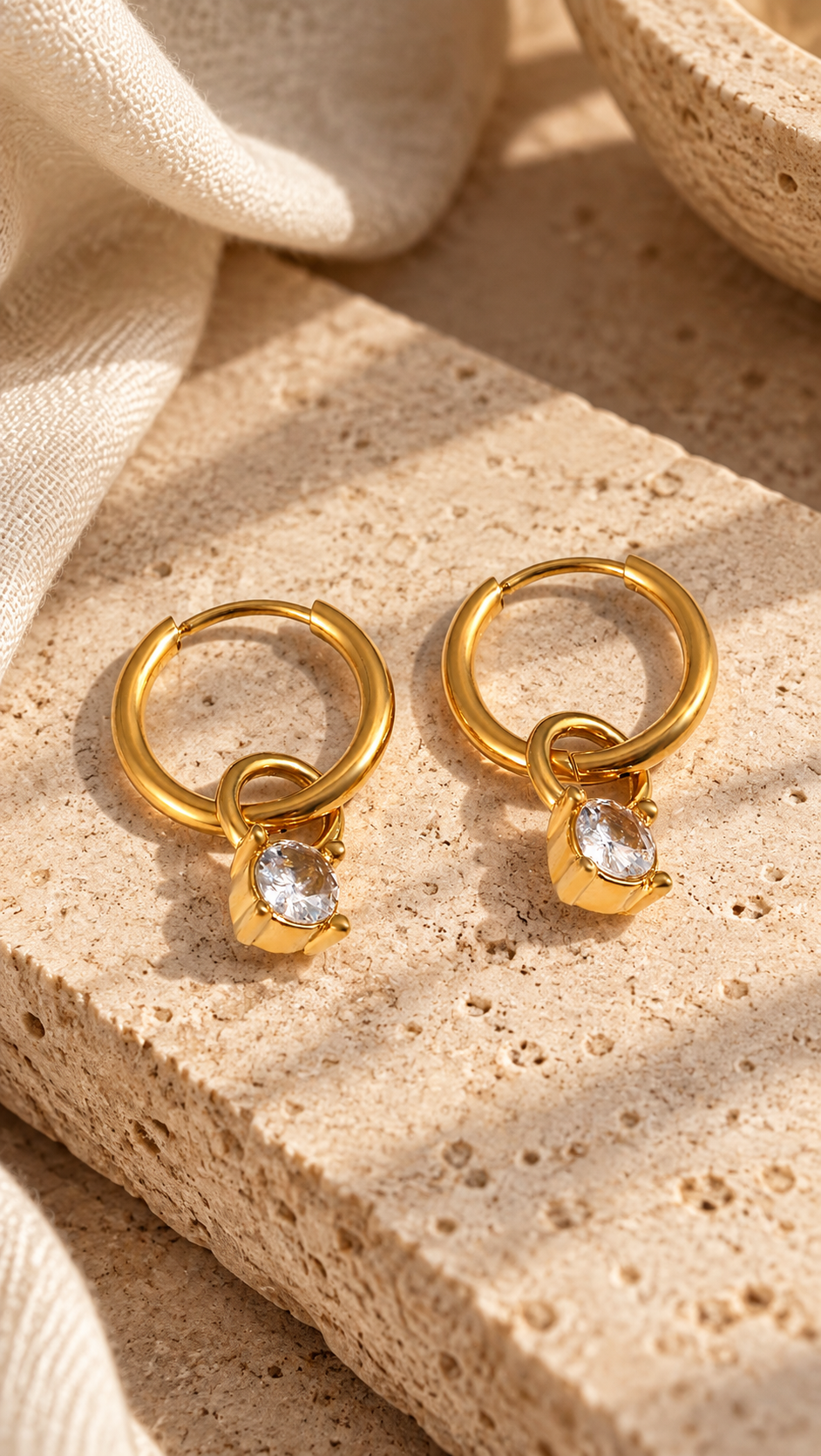 JULIA HOOP DANGLE EARRINGS | TARNISH RESISTENT