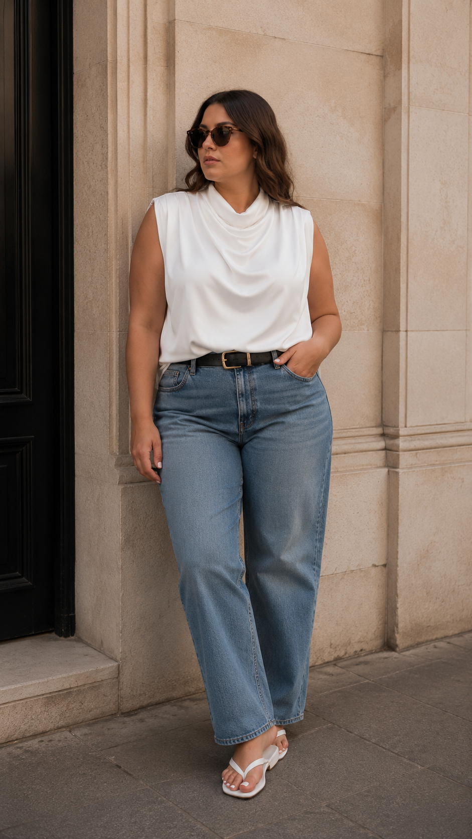 SHEA SATIN BLOUSE (IVORY)