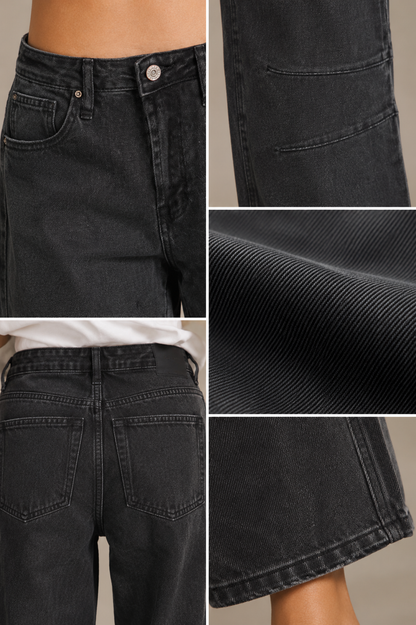 BARREL JEANS (BLACK)