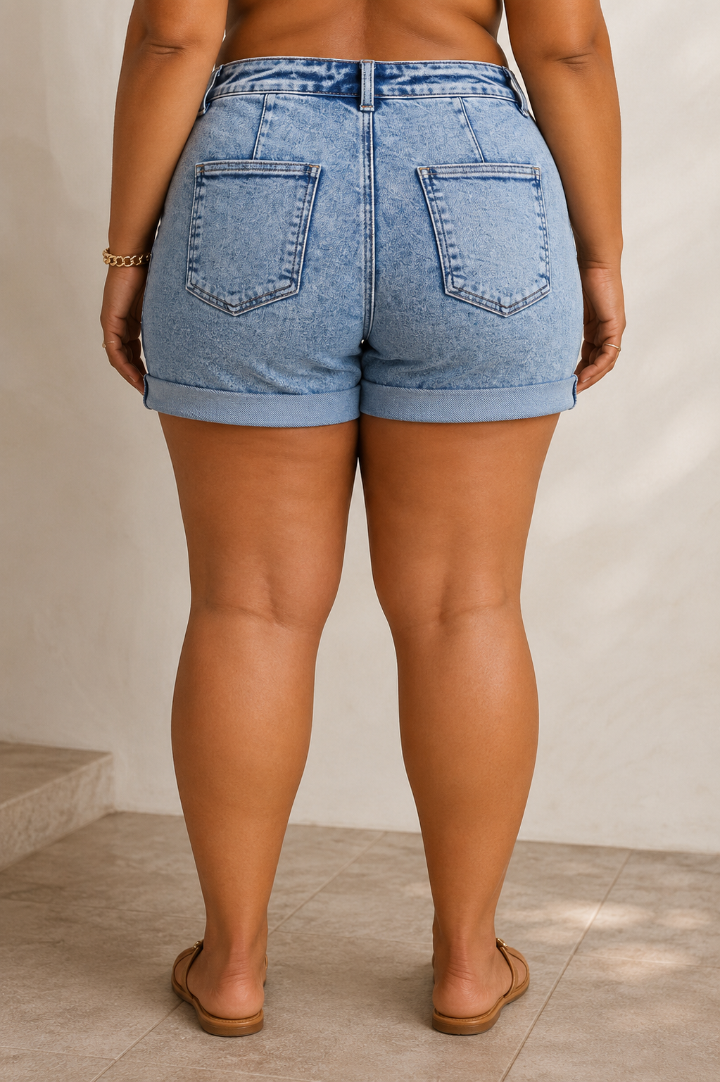 CURVY SLOUCHY PATCHED POCKET SHORTS WITH CUFFED HEM