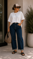 CHELSEA BARRELL JEANS (DARK WASH)