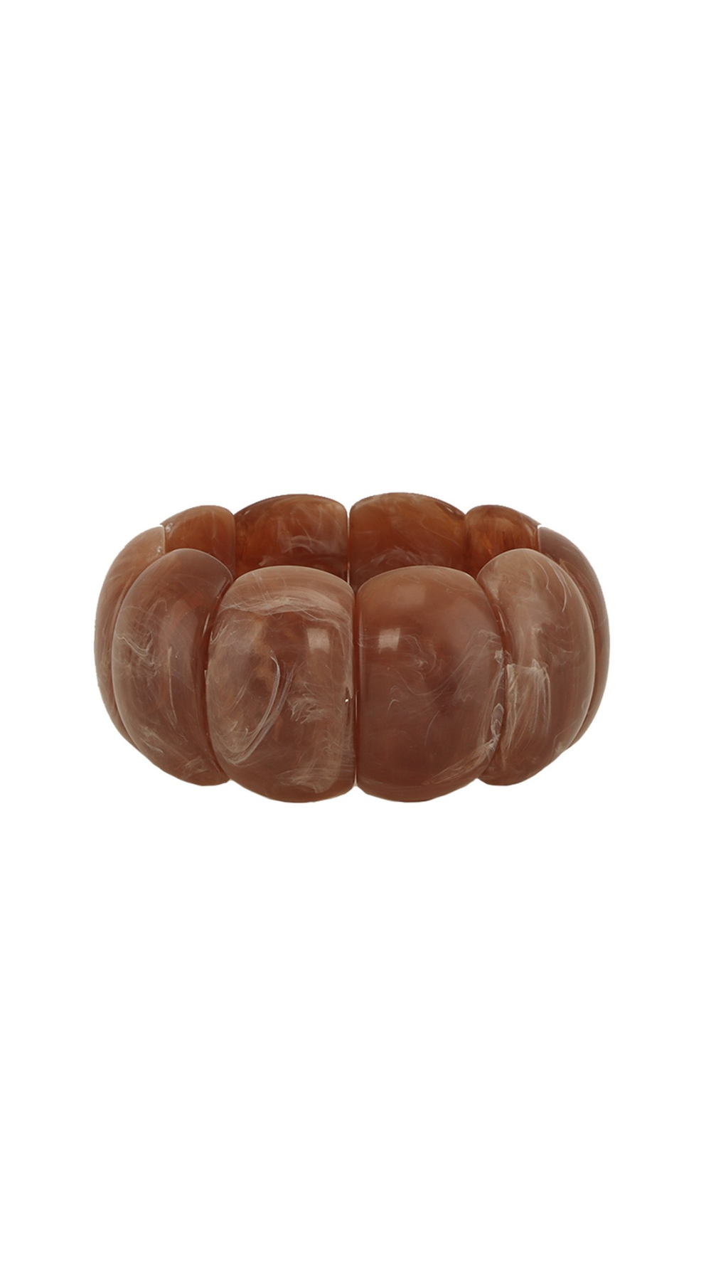 CHUNKY RESIN GEOMETRIC ELASTIC BRACELET (BROWN)