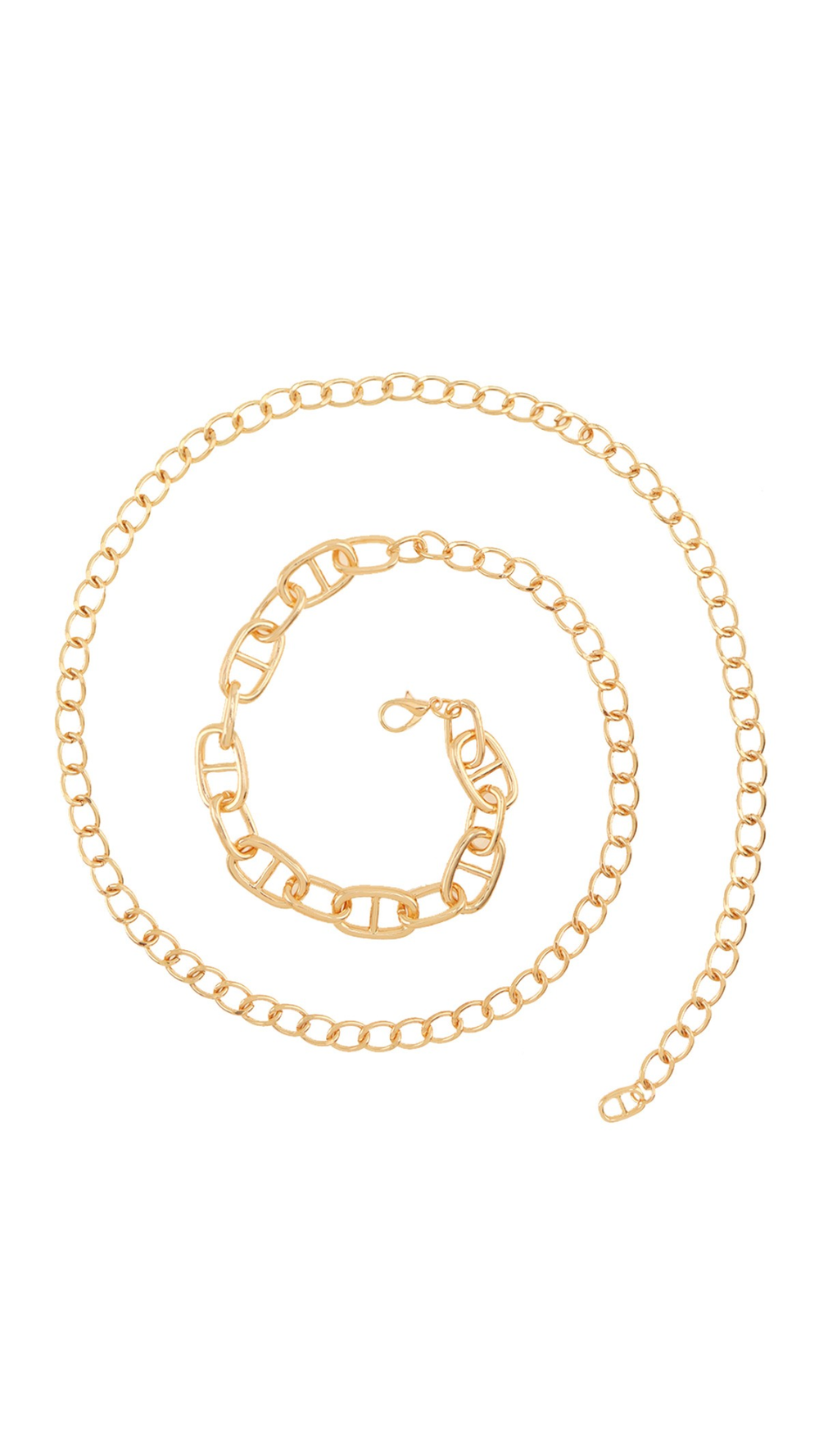 CHUNKY TOGGLE CHAIN LINKED METAL BELT (GOLD)
