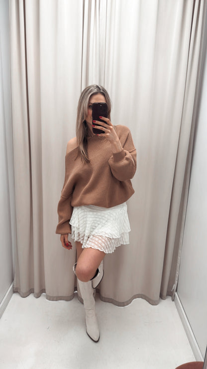 NEW ELEANORA BOATNECK SWEATER (CAMEL)