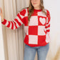 NEW RENATE HEART PRINT CREW NECK (RED/WHITE)