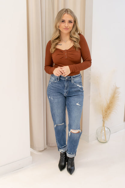 NEW RENEE LONG SLEEVE (RUST)