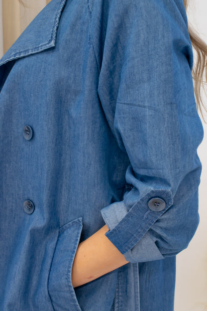 NEW GALE DENIM TRENCH COAT (LIGHT)