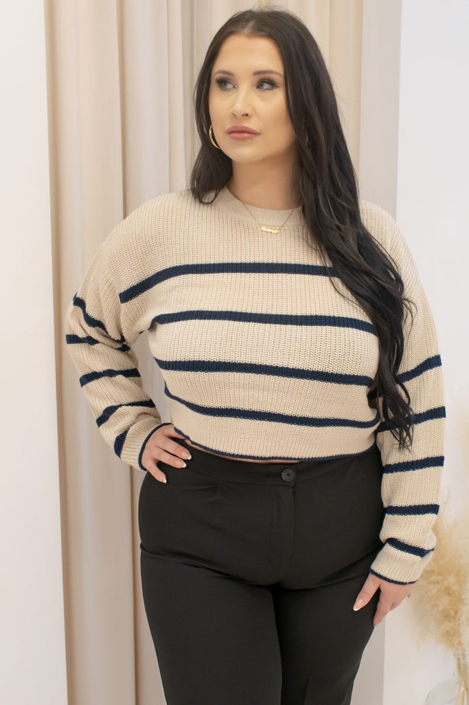 NEW ADEENA CROPPED KNIT SWEATER (ONLY)