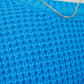 NEW CARMEN WAFFLE KNIT ROUND NECK SWEATER (BLUE)