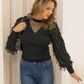 NEW LAYLA TASSEL CONTRAST SWEATER (BLACK)