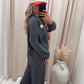 CLASSIC CORDUROY SWEATER AND TROUSER SET (CHARCOAL)