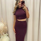 NEW MARRIOT TWO PIECE MAXI SKIRT SET (MAROON)