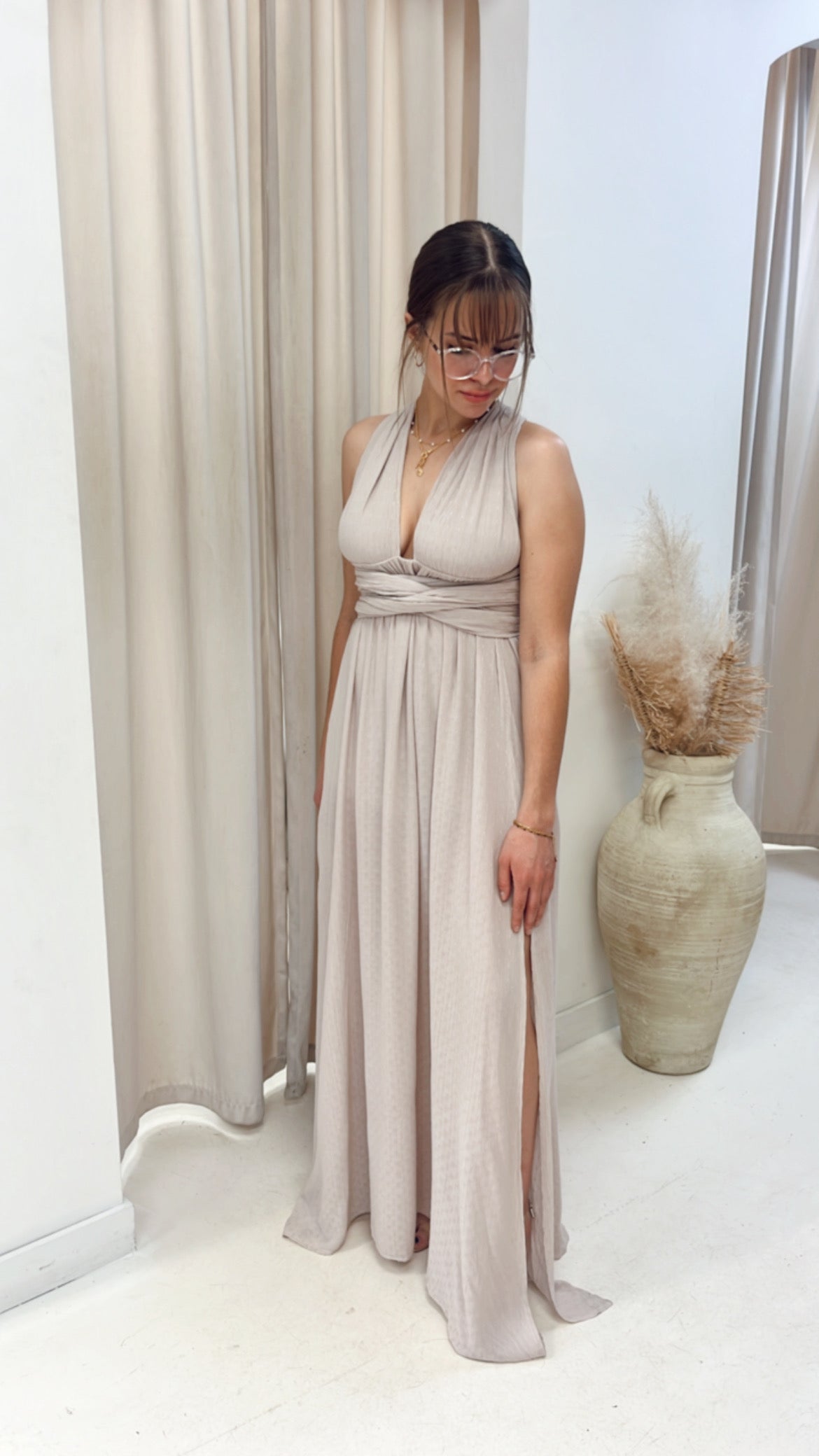 NEW KHALECI MAXI DRESS (TAUPE)