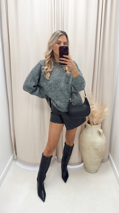 SUTTON L/S OPEN BACK TIE KNIT SWEATER | NOISY MAY