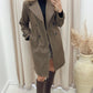 ANGELINA  DOUBLE BREASTED TIE WRAP  COAT (BROWN)