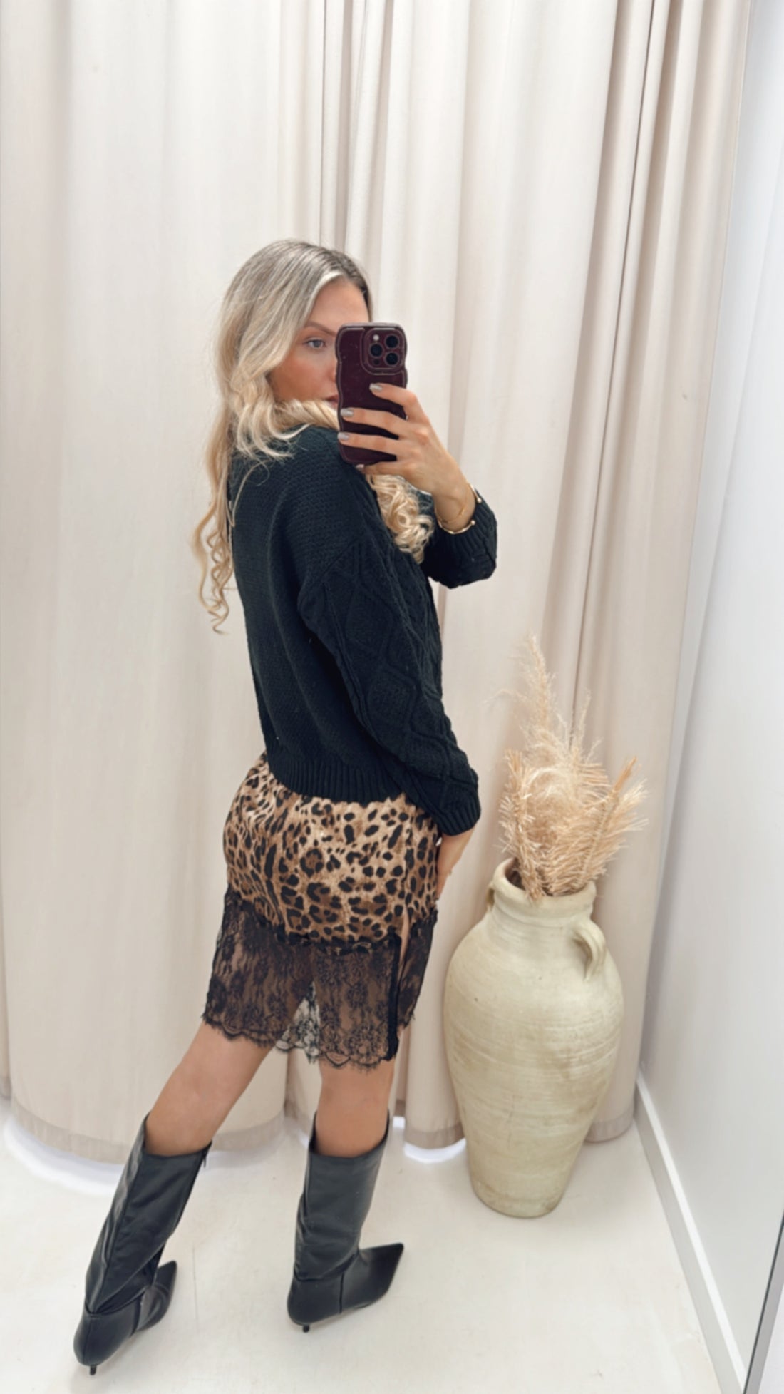 INFERNO LACE SATIN SKIRT