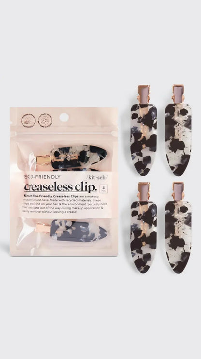 ECO-FRIENDLY CREASELESS CLIPS 4PC SET - BLACK TERRAZZO | KITSCH