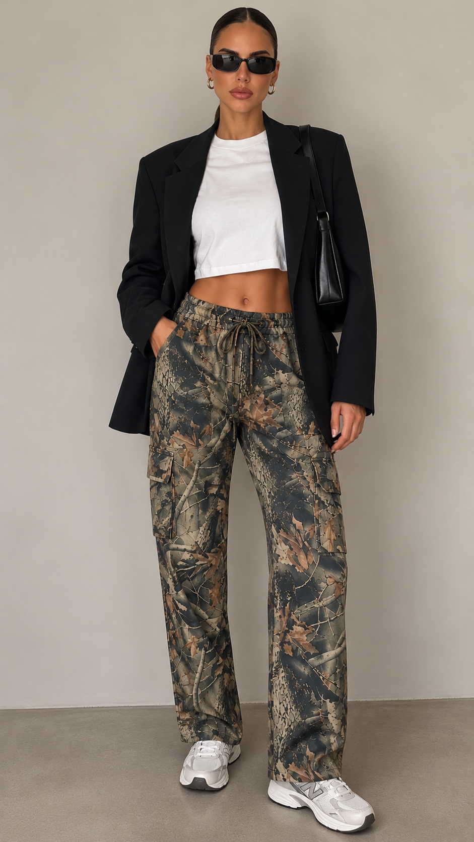 NEW DARLA CAMO DRAWSTRING CARGO PANTS
