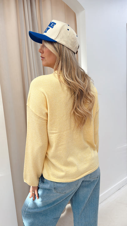 LOYAL KNIT LONG SLEEVE TOP | ONLY (YELLOW)