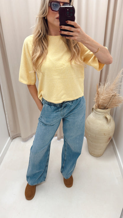 LOYAL KNIT T-SHIRT | ONLY (YELLOW)