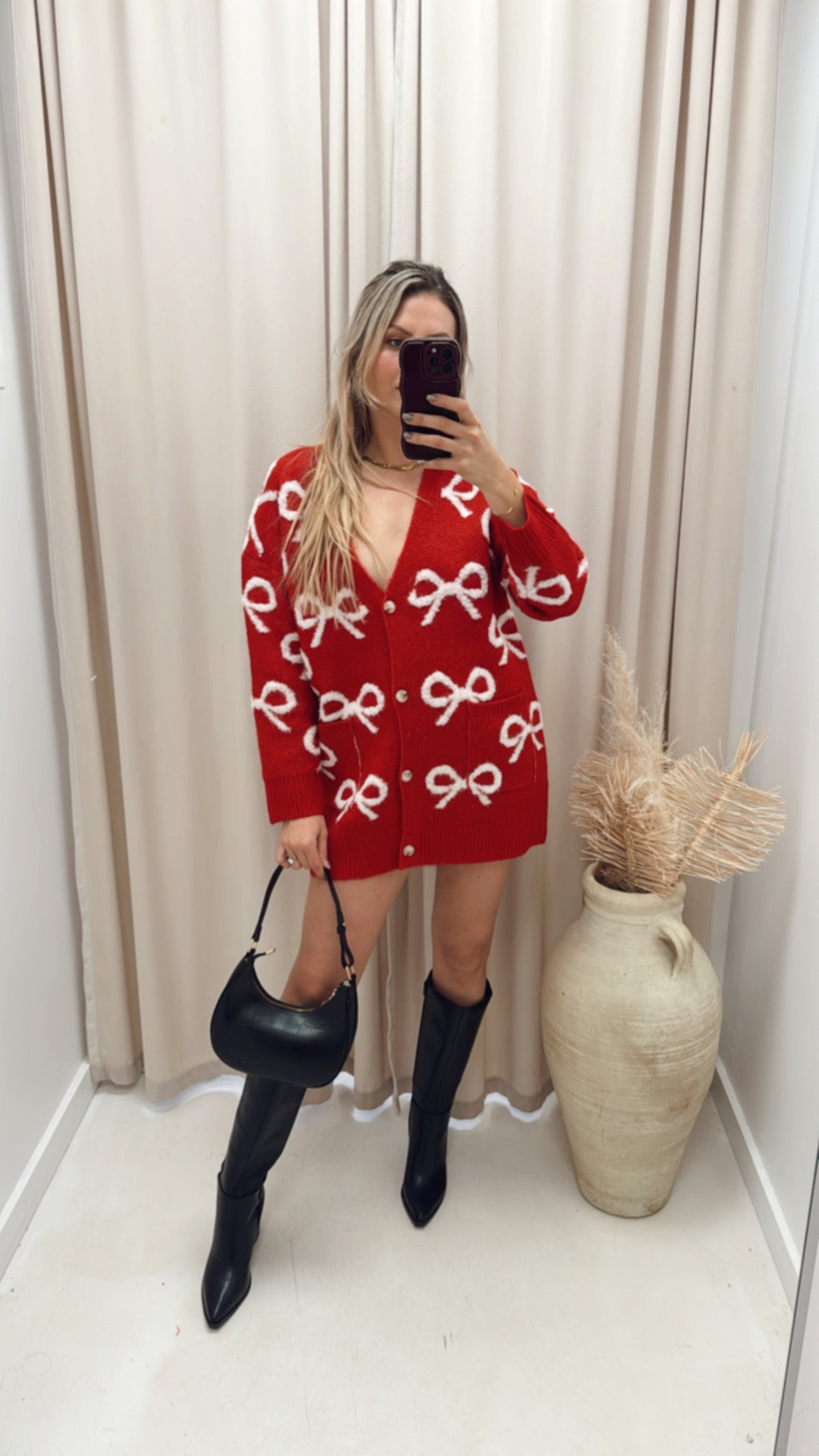 SYDNI OVERSIZED BOW CARDIGAN