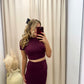 NEW MARRIOT TWO PIECE MAXI SKIRT SET (MAROON)