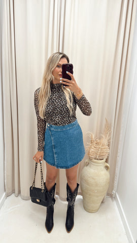 ERICA MESH TOP (ANIMAL PRINT) | ONLY