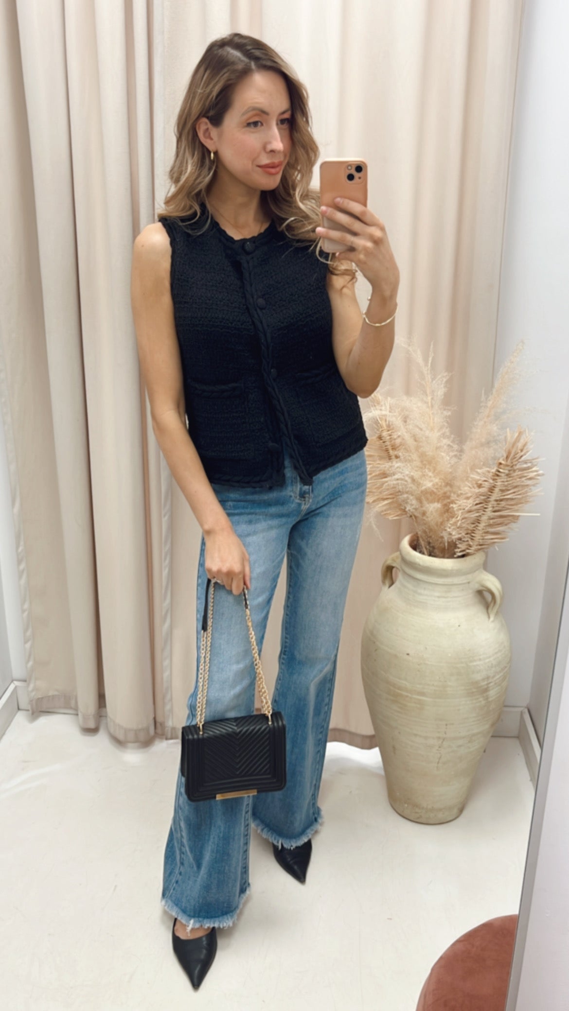 NEW STELLA TWEED VEST (BLACK)