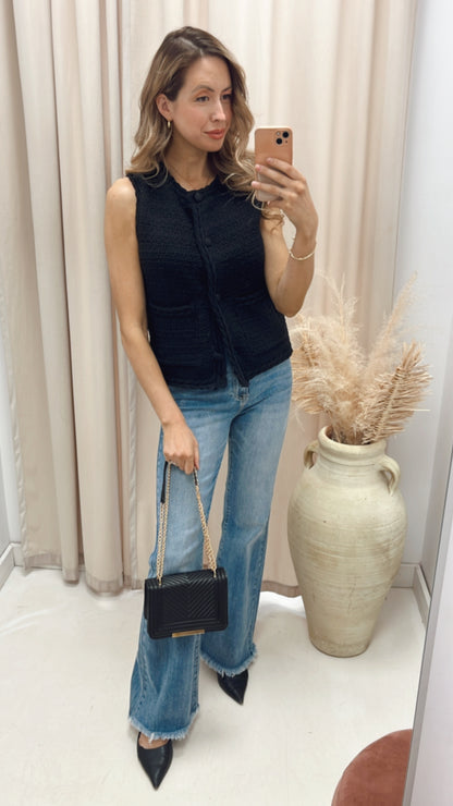 NEW STELLA TWEED VEST (BLACK)