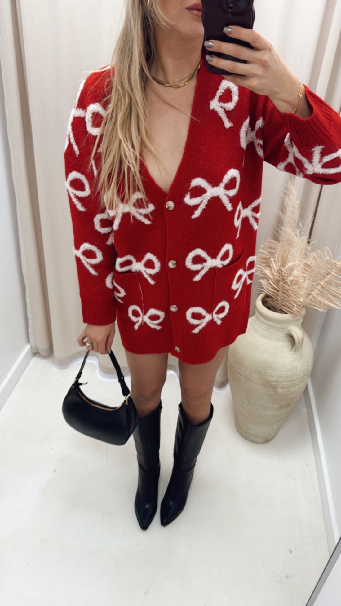 SYDNI OVERSIZED BOW CARDIGAN