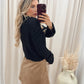 ESTELLA RIBBED SWEATER (BLACK)