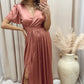 NEW ANGELICA SATIN TIE WRAP MAXI (ROSE)