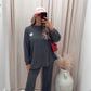 CLASSIC CORDUROY SWEATER AND TROUSER SET (CHARCOAL)