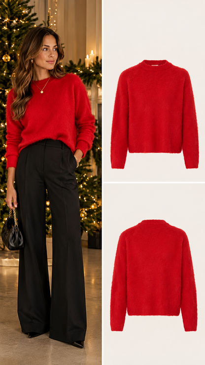 KAJORDAN KNIT PULLOVER - CRIMSON - RED