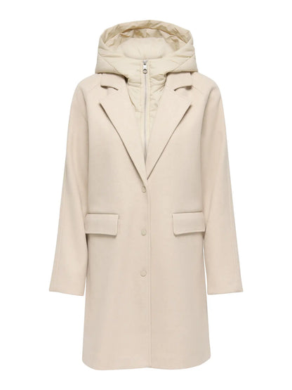 BLOOM HOOD COAT (IVORY) | ONLY