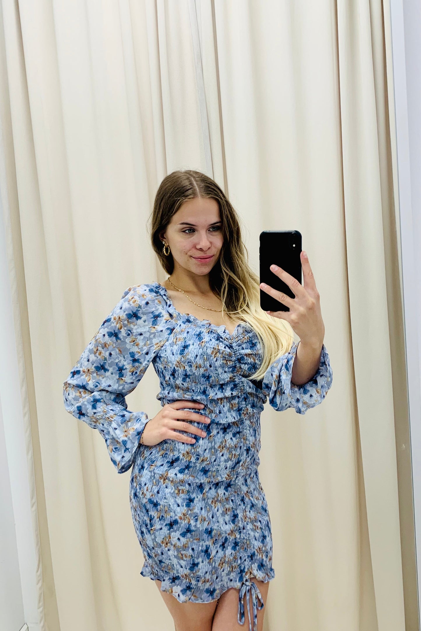 NEW ARMANA FLORAL MINI DRESS (BLUE)